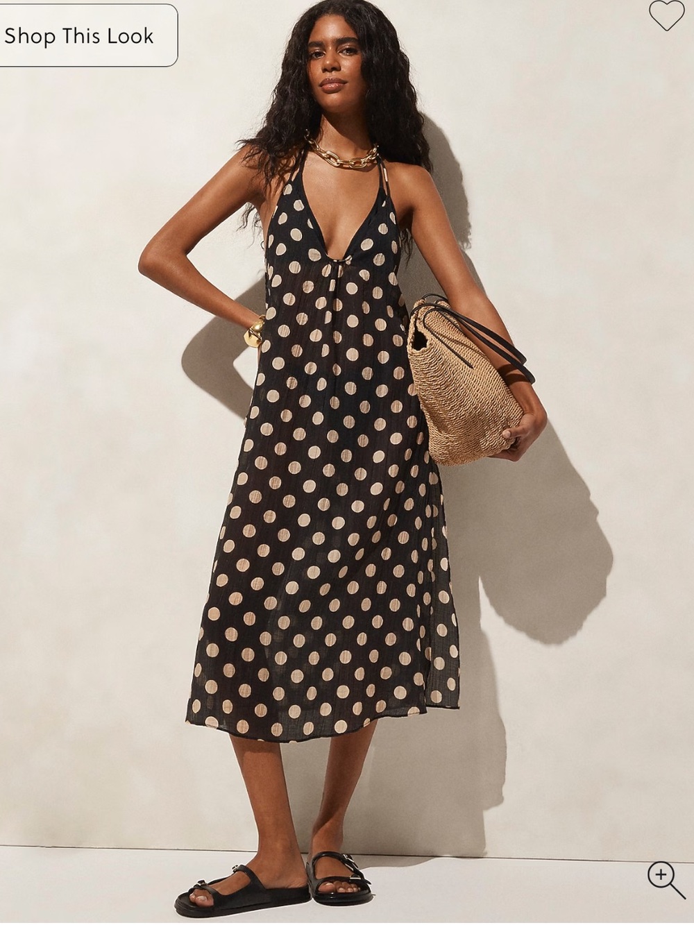 Jcrew Crinkle side-tie dress in dot print
Black off white medium
